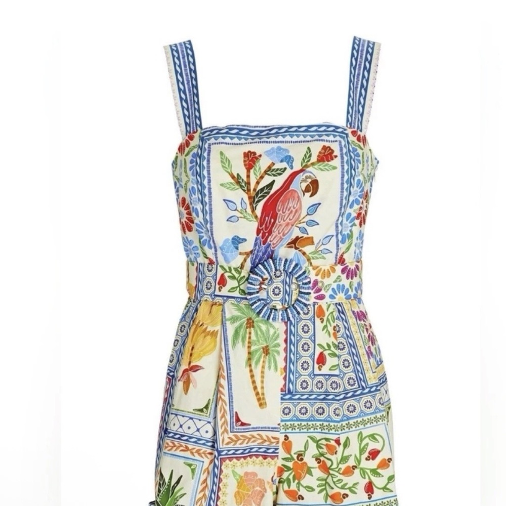 FARM Rio Multicolor Tropical Parrot Print Romper - Picture 2 of 8